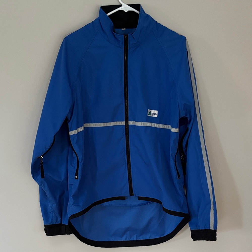 MEC | Blue Cycling or Running Jacket with Reflective Stripes